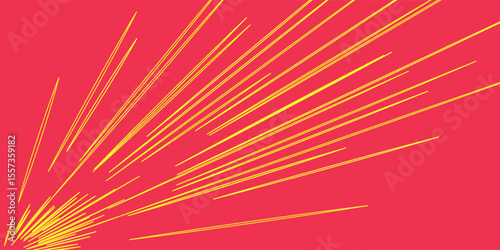 Comic book speed red yellow color lines isolated on background stripe and radial effect style for manga speed frame, superhero action, explosion background. Motion line effect, pop art. Vector 10 eps