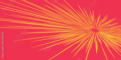 Comic book speed red yellow color lines isolated on background stripe and radial effect style for manga speed frame, superhero action, explosion background. Motion line effect, pop art. Vector 10 eps