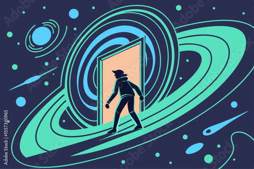 Glowing Interdimensional Portal Sci Fi Vector Design