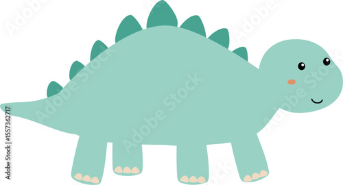 cute stegosaurus hand drawn vector cartoon