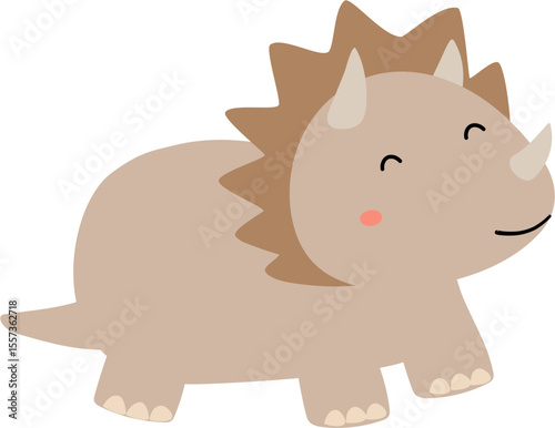 cute triceratops hand drawn vector cartoon