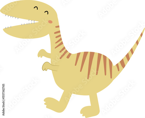 cute velociraptor hand drawn vector cartoon