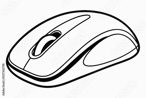 Versatile Black and White Vector Icon of a Modern Computer Mouse for Digital Marketing