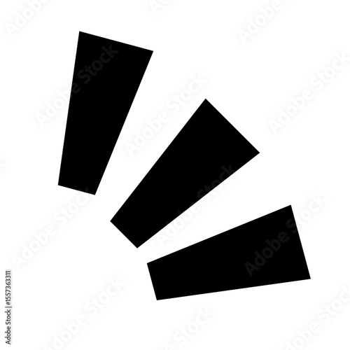 黒の集中線アイコン インパクト演出に使えるシンプル線画素材