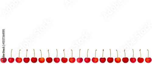 さくらんぼフレーム_A very cute frame lined with lots of cherries_very wide_2_red