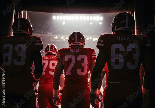 Football players entering field