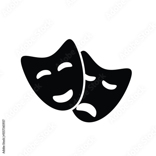 Theater Mask Flat Icon Art Design