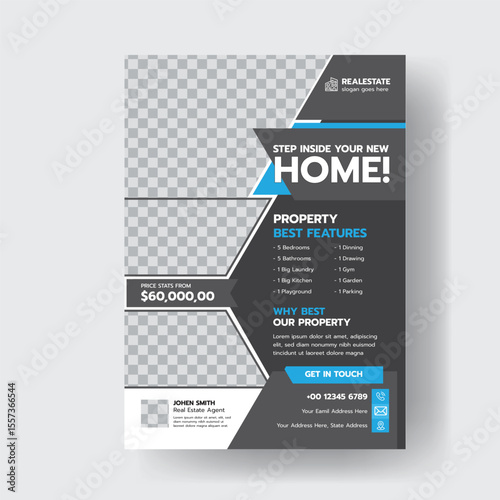 Modern Real Estate Flyer Template for House Sale