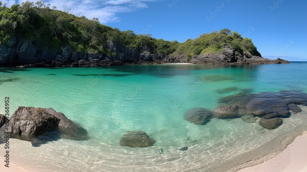 Obraz premium Tropical Beach Cove Tranquility.