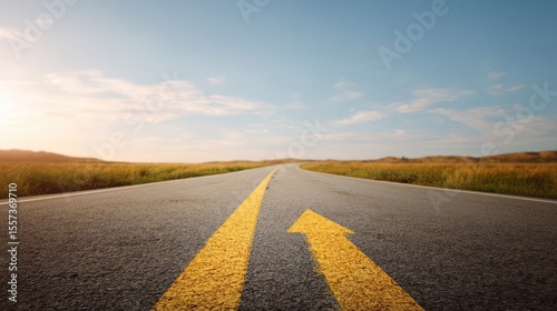 Open road with signs labeled saving investing freedom, Financial independence