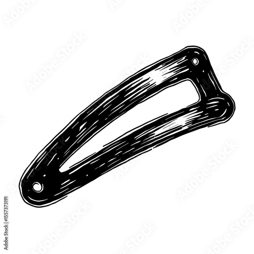 Child hair clip illustration for baby accessory catalogs and kidswear product visuals