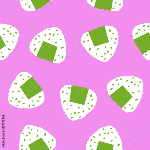 Cute onigiri pattern background vector design