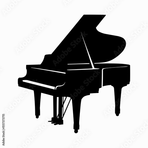 A striking image of a grand piano adorned with music notes, embodying the elegance of classical and jazz melodies