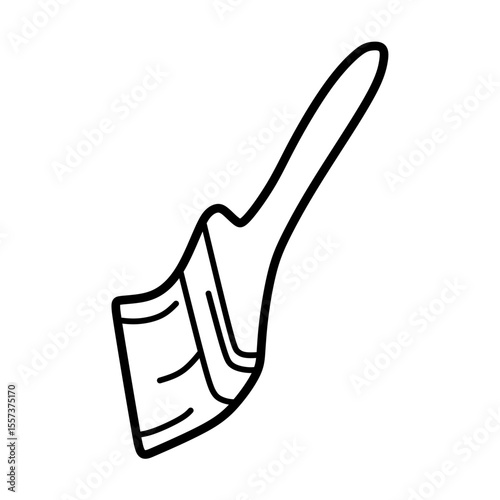 vector simple bent paint brush line art
