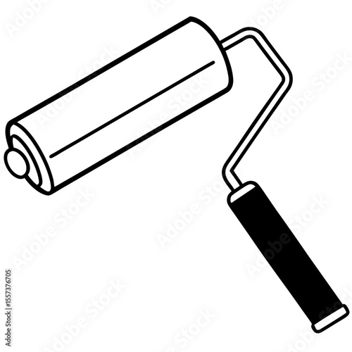 Creative Paint Roller Art Vector