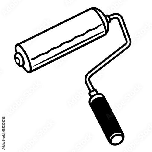 Creative Paint Roller Art Vector