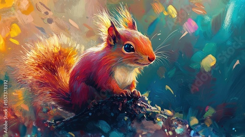 wildlife art, one animal in his natural setting, in a bright vivid digital painting artbooks style 