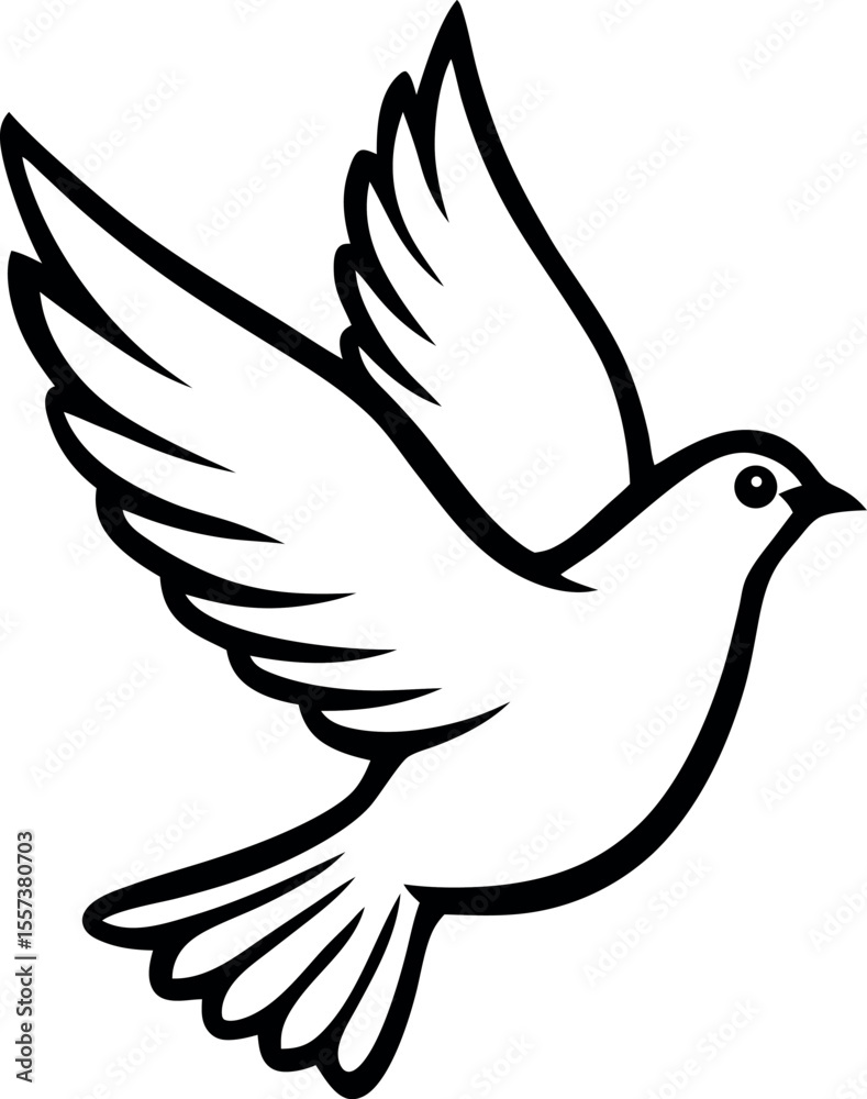 Obraz premium Dove of peace vector illustration