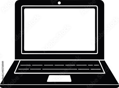 laptop silhouette icon on transparent background