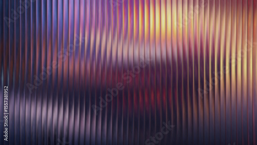 Fractal glass gradient background with pink sunset color and warm light. Yellow blur and abstract red degrade effect with violet gradation. Premium ribbed chrome design suits autumn or summer studio.
