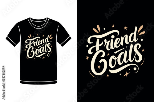 happy friendship day tshirt with lettering design