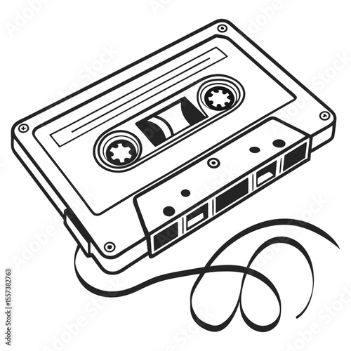 Cassette Tape Icon in Synth Style