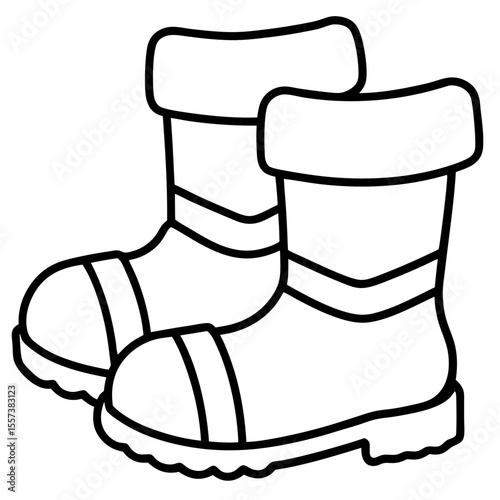 Santa Claus Shoe Outline Vector