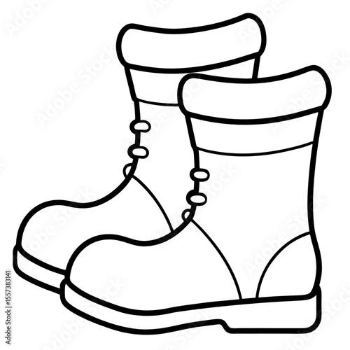 Santa Claus Shoe Outline Vector