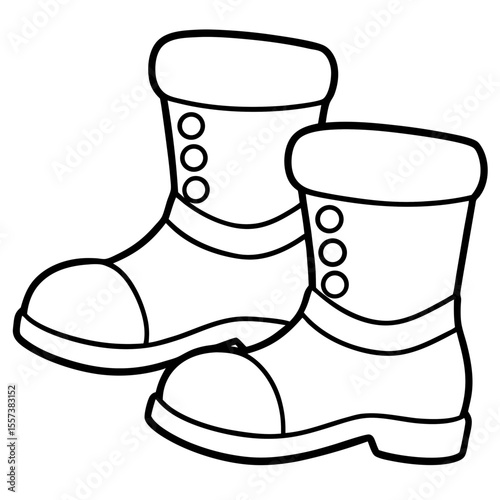 Santa Claus Shoe Outline Vector