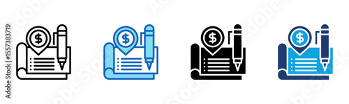 Payment Receipt icon Multi Style Vector Illustration