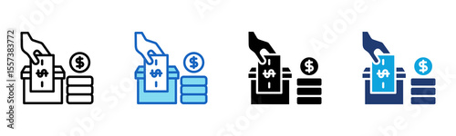 Money Withdrawal icon Multi Style Vector Illustration