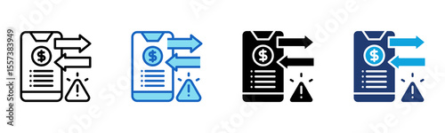 Transaction Risk icon Multi Style Vector Illustration
