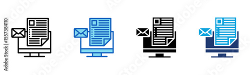 Billing Statement icon Multi Style Vector Illustration
