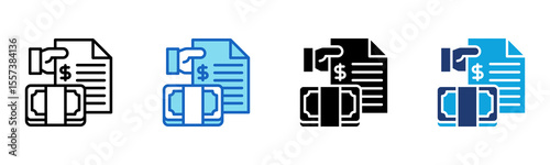Loan Document icon Multi Style Vector Illustration