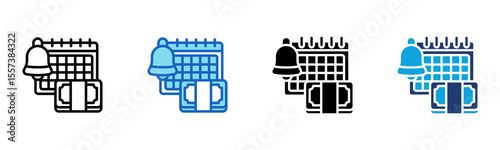 Payment Reminder icon Multi Style Vector Illustration