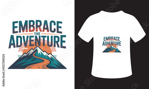 Typhography T-Shirt Design On National Mountain Climbing Day