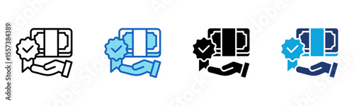 Invoice Verification icon Multi Style Vector Illustration