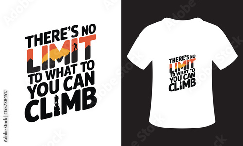 Typhography T-Shirt Design On National Mountain Climbing Day