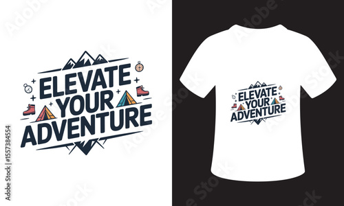 Typhography T-Shirt Design On National Mountain Climbing Day
