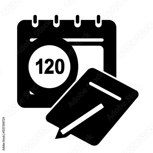 Silhouette of calendar with date circled over passport and pen, visa timing coordination