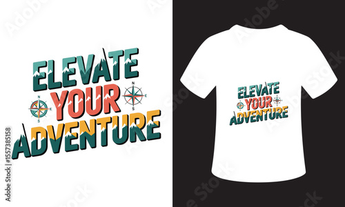 Typhography T-Shirt Design On National Mountain Climbing Day