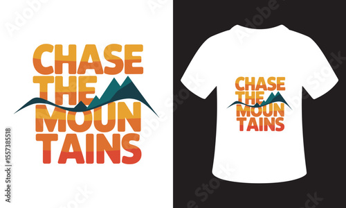 Typhography T-Shirt Design On National Mountain Climbing Day