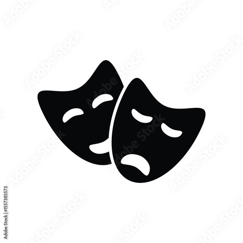 Abstract Theater Mask Flat Style Icon