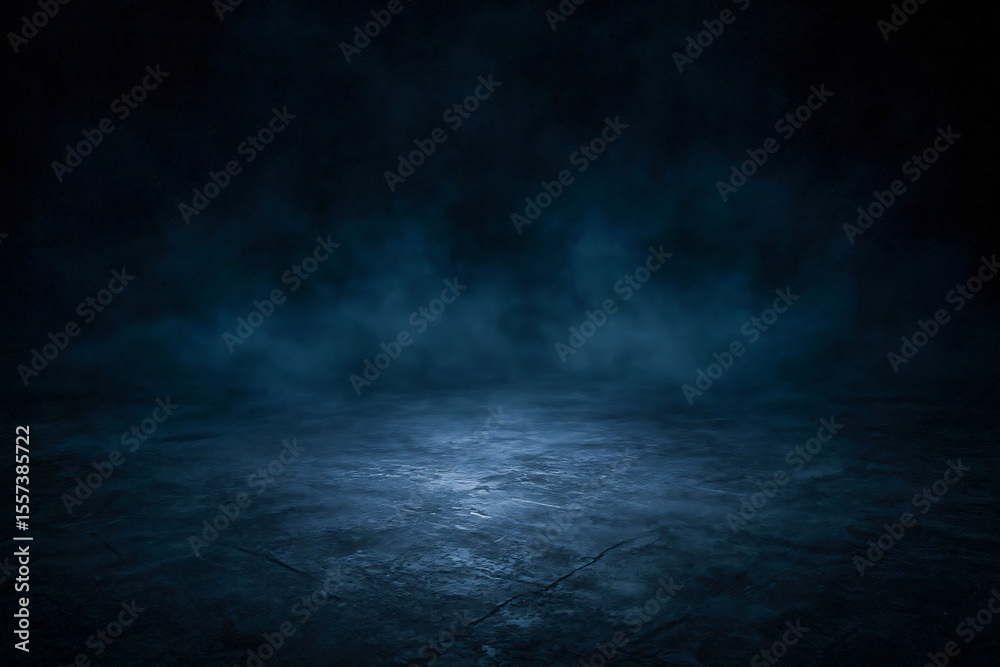 Fototapeta premium Dark and Smoky Concrete Floor Background with Light Spot