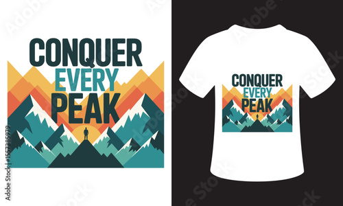 Typhography T-Shirt Design On National Mountain Climbing Day