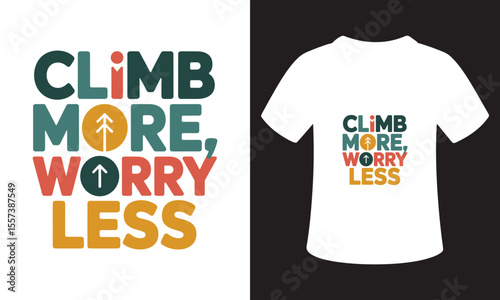Typhography T-Shirt Design On National Mountain Climbing Day