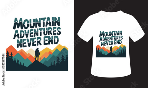 Typhography T-Shirt Design On National Mountain Climbing Day