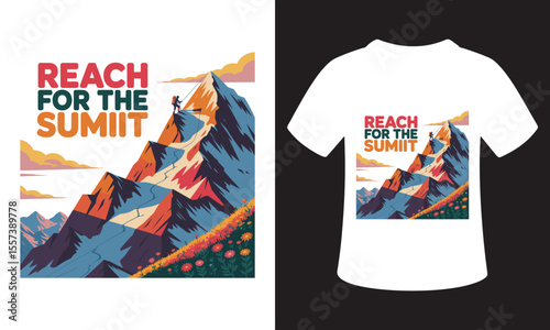Motivational National Mountain Climbing Day T-Shirt Design