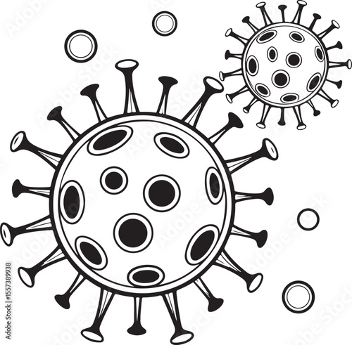 Virus silhouette vector icon design 