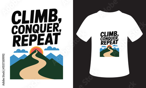 Minimalist National Mountain Climbing Day T-Shirt Design
